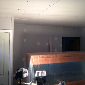 Working on the drywall