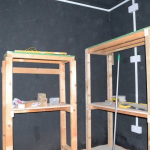 DIY shelving, based on original (Mk1) fish tank stand. This is the current view, I am building this room now. 01/11/2013.
