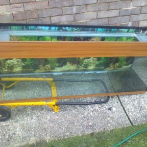 Yaaay. This is my new tank. 5ftx2ft holding 354 litres. Needs a bit of loving, but I am very excited about getting it running!!