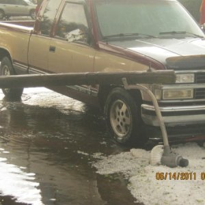 the pole that hit my truck
