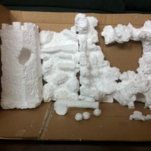 Styrofoam formation of the rock wall