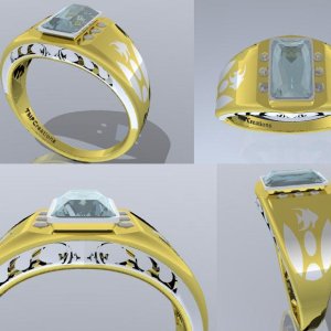 Yellow and white gold ring I design  after playing with my pond today. The stone is aquamarine of course.