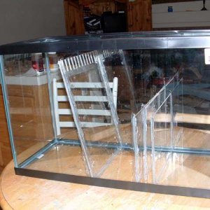 This is a 29 gallon tank that will be the sump for my 75. As my husband commented, I will not be getting a job sealing tanks anytime soon. Although th