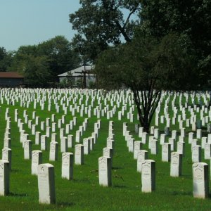 Field of unknown U S soldiers, Little Rock National Cemetery.  Photo taken August 2011.