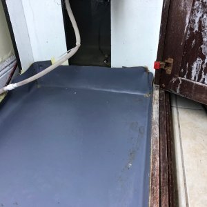 shower pan liner to waterproof cabinet