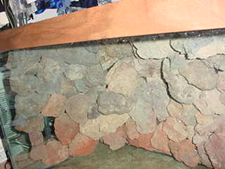 Front view of the finished rock work.