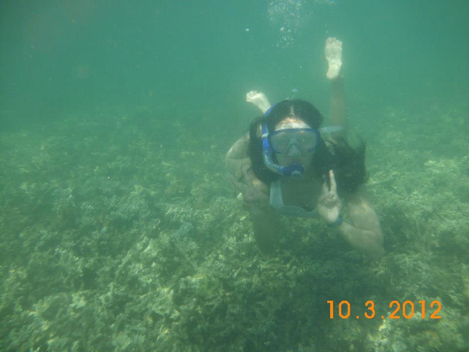 My Fiancee snorkeling in Palawan, near El Nido