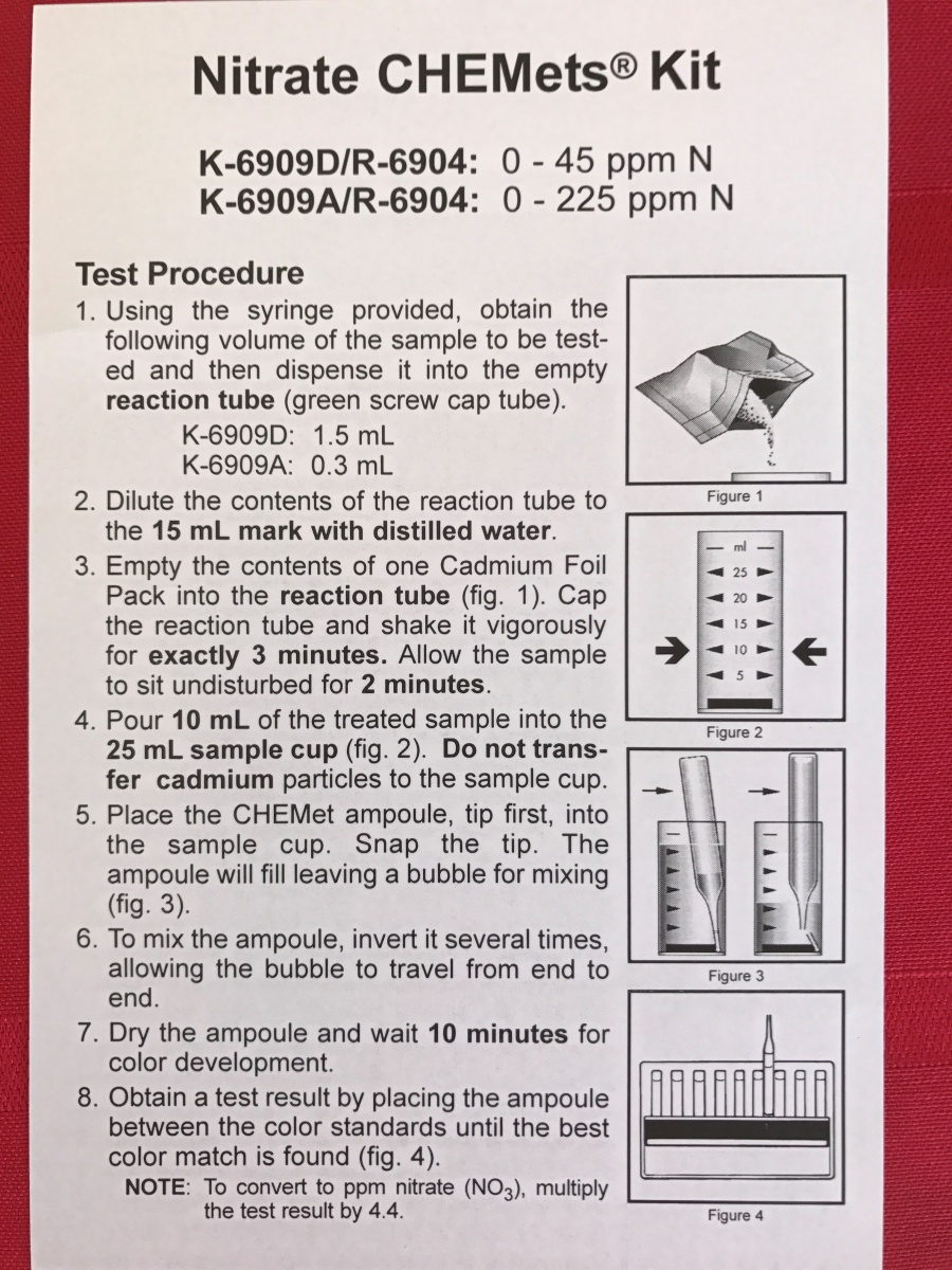 Nitrate test kit 201706c