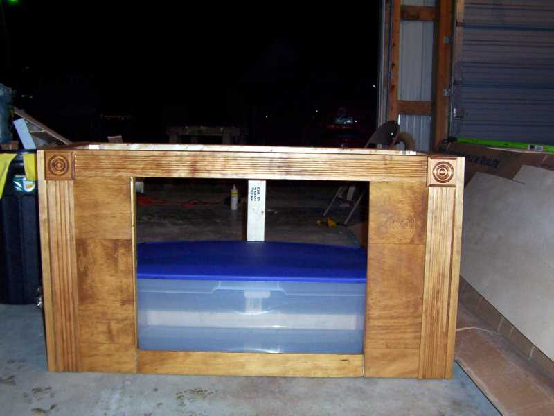 This is a pic of the 75gallon stand im in the process of making, there will also be a canopy to match it.
